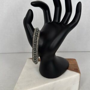 Gap beaded gunmetal gray and silver wrap bracelet